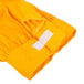 A yellow fabric chef hat with white trim and a white square patch.