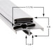 A black plastic door gasket for a Delfield 1702209 with measurements.