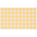 A yellow circle with white background.