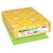 Astrobrights 21811 8 1/2 inch x 11 inch Martian Green Pack of 65# Smooth Color Paper Cardstock - 250/Pack