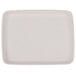 A white rectangular Huhtamaki Chinet molded fiber tray with a grid pattern.