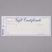 A Rediform Office gift certificate with blue and gold writing in an envelope.