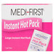 A pink and white box of Medique Medi-First instant hot packs.