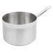 A Vollrath stainless steel saucepan with a handle.