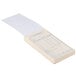 A white rectangular Rediform Office time card pad with blue writing on the cover.