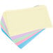 A stack of Universal assorted color ruled index cards.