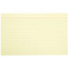 A yellow lined paper note pad with red lines.