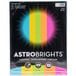 A black box of Astrobright cardstock with colorful circles on it.