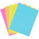 A close-up of a group of colorful Astrobrights paper sheets.