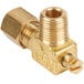 A brass Avantco pilot valve with a nut.