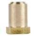 A gold brass threaded nut.