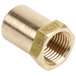 An Avantco natural gas orifice brass nut with threads.