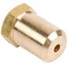A close-up of a brass Avantco natural gas orifice nut.
