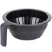 a black bowl with handle