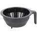 a black bowl with a white background