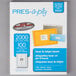 A white box of Avery rectangular laser address labels with blue and white labels.
