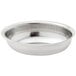 An American Metalcraft stainless steel oval sauce cup on a white surface.