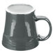 A grey Fiesta Tapered China mug with a handle.