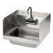 Regency 17 inch x 15 inch Wall Mounted Hand Sink with Gooseneck Faucet and Sidesplash