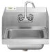 A stainless steel Regency wall mounted hand sink with faucet.