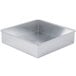 An Ateco silver aluminum square cake pan.