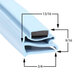 A blue rubber seal with black text for a Delfield 1702170 equivalent magnetic 3-sided door gasket.