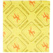 A yellow warning sign with a person falling.