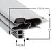 A close-up of a grey plastic profile.