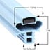 A blue PVC profile with black and white text that reads "Delfield 1702542 Equivalent Magnetic Drawer Gasket"