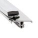 A close up of a black plastic strip with a magnetic edge.