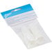 A package of two white plastic tip covers with blue and white labeling.