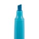 A blue rectangular Universal Fluorescent Blue Highlighter pen with a blue cap.