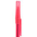 A red plastic container of Bic round stic ballpoint pens.