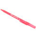 A close-up of a Bic red ballpoint pen with a red tip.