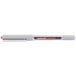 A Uni-Ball Vision pen with a red tip and gray barrel.