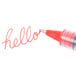 The gray and silver Uni-Ball Vision pen with red ink and gray accents.