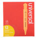A box of Universal fluorescent orange chisel tip highlighters.