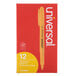 A red box of Universal Fluorescent Orange Chisel Tip Highlighters with a yellow pen inside.