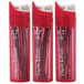 A close-up of a red box with three pink Paper Mate lead refill containers inside.