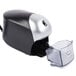 A black and silver Bostitch electric pencil sharpener.