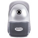 A close-up of a grey and black Bostitch pencil sharpener.