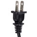 The black power cord for a Bostitch QuietSharp Executive Electric Pencil Sharpener with two plugs on it.