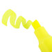 A close-up of a Universal fluorescent yellow chisel tip highlighter pen.