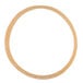 A close up of a beige rubber band.