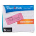 A white and pink box of 12 Paper Mate Large Pink Pearl Erasers.