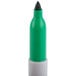 A green Sharpie fine point marker with a black tip.