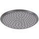 An American Metalcraft hard coat anodized aluminum round pizza pan with perforations.