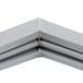 A close-up of a metal corner of a Traulsen equivalent magnetic drawer gasket.