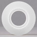 A white plastic tape roll with a grey center and white label with black text.