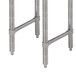 Stainless steel legs for an Advance Tabco underbar piece.